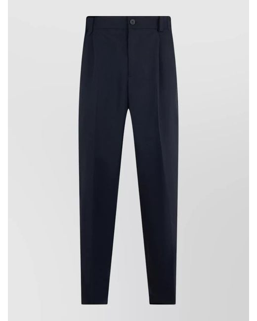 Jacquemus Blue Tailored Straight Leg Trousers Crease Detail for men