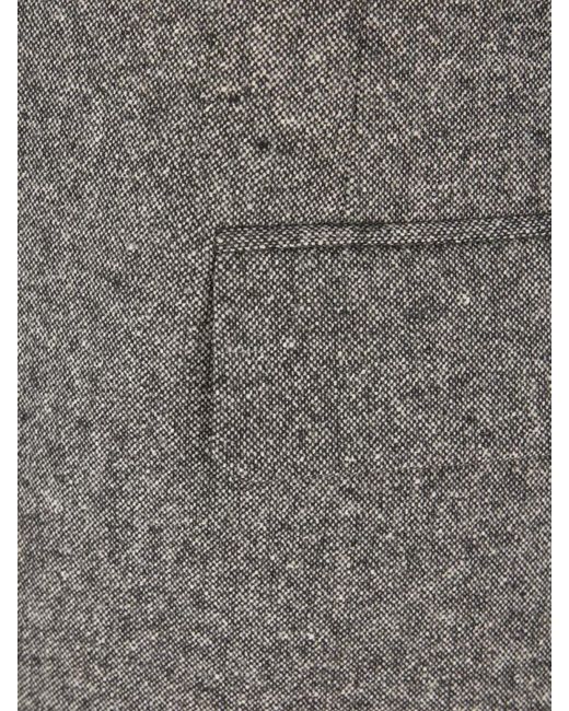 MM6 by Maison Margiela Gray Wool Blend Tailored Vest Notched Lapel