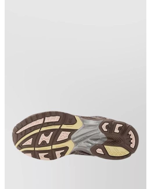 Asics Brown Synthetic Leather Low Top Lace Up Sneakers