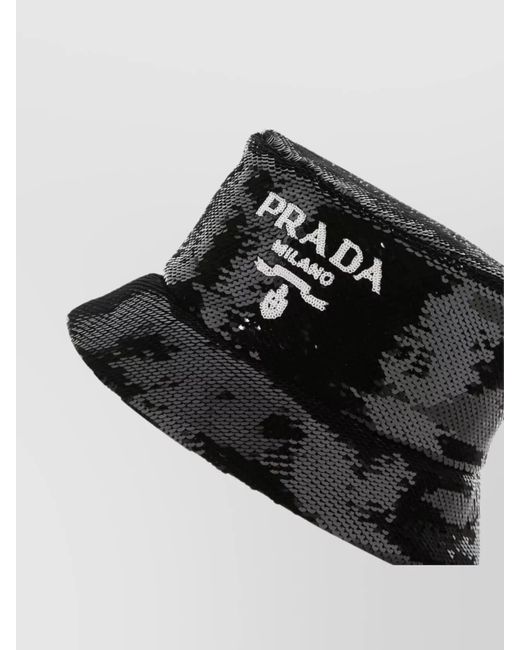 Prada Black Sequin Bucket Hat