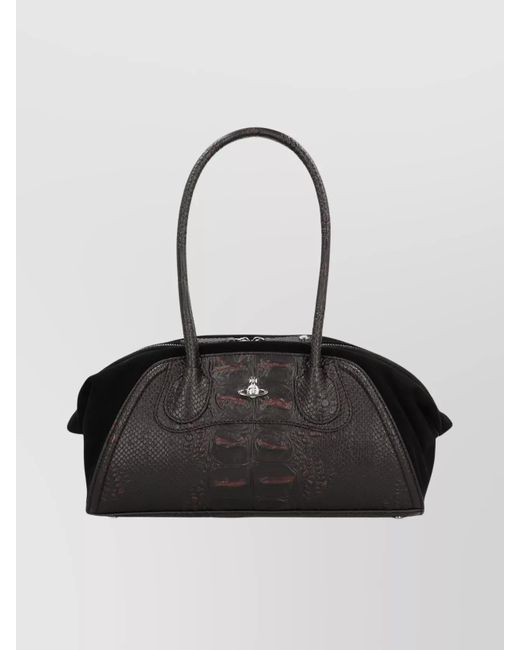 Vivienne Westwood Black Classy Small Leather Shoulder Bag
