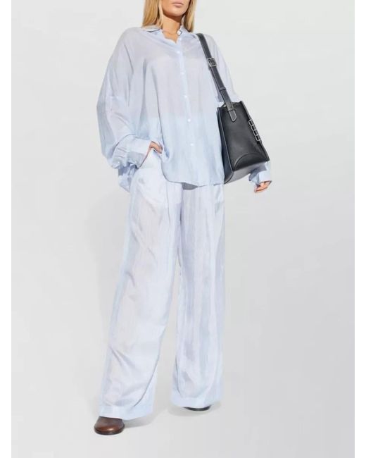 Dries Van Noten White Wide-Leg Trousers