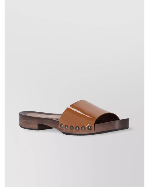 Miu Miu White Leather Clogs