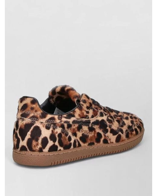 Dolce & Gabbana Brown Low Top Sneakers Leopard Print Rubber Sole