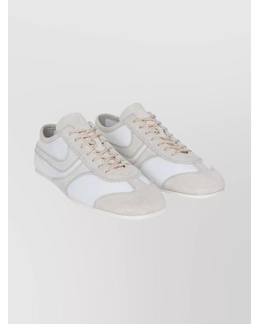 Dries Van Noten White Leather Low-Top Sneakers for men