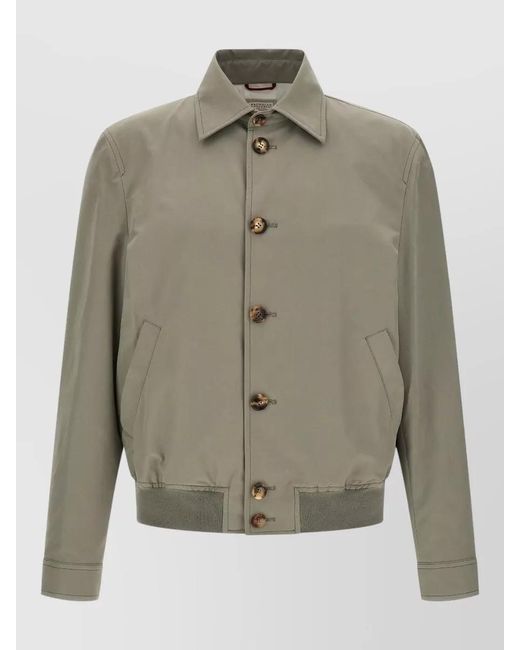 Brunello Cucinelli Green Bomber Jackets for men