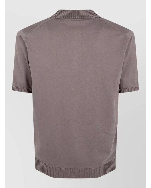 Filippo De Laurentis Gray Short-Sleeve Polo Shirt for men