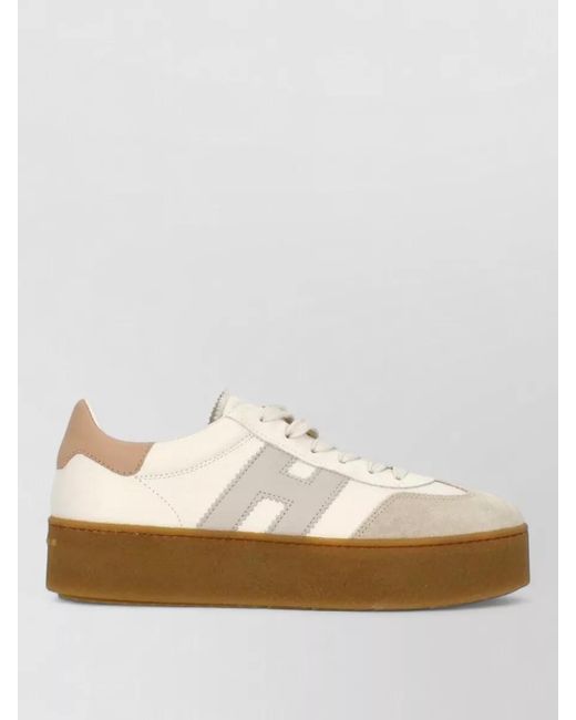 Hogan White Low Top Sneakers Leather Mix
