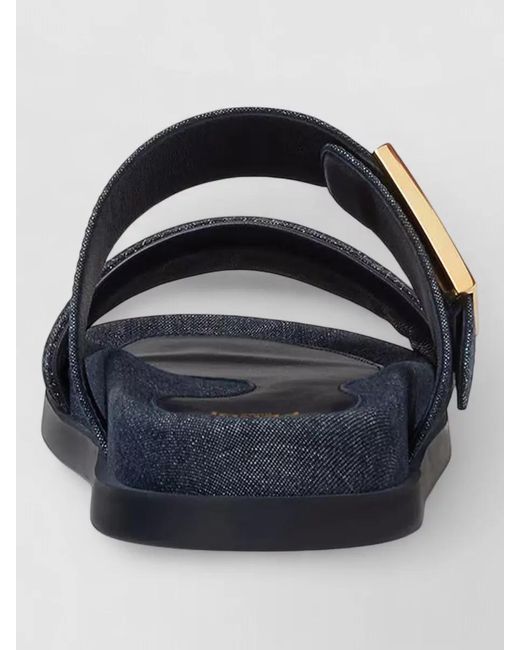 Fendi Blue Denim Flat Sandals