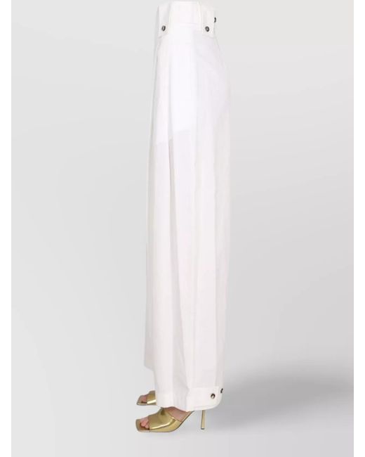 Bottega Veneta White Wide-Leg Trousers