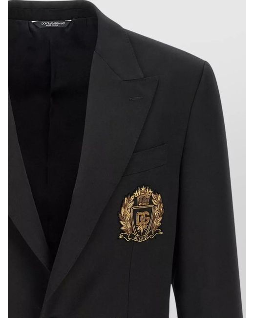 Dolce & Gabbana Black Virgin Wool Single-Breasted Blazer for men