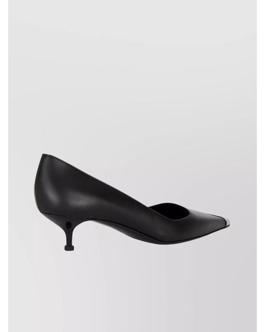 McQueen Black Leather Pumps