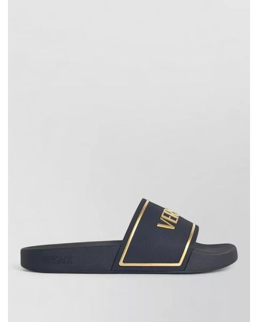 Versace Blue Rubber Slippers for men