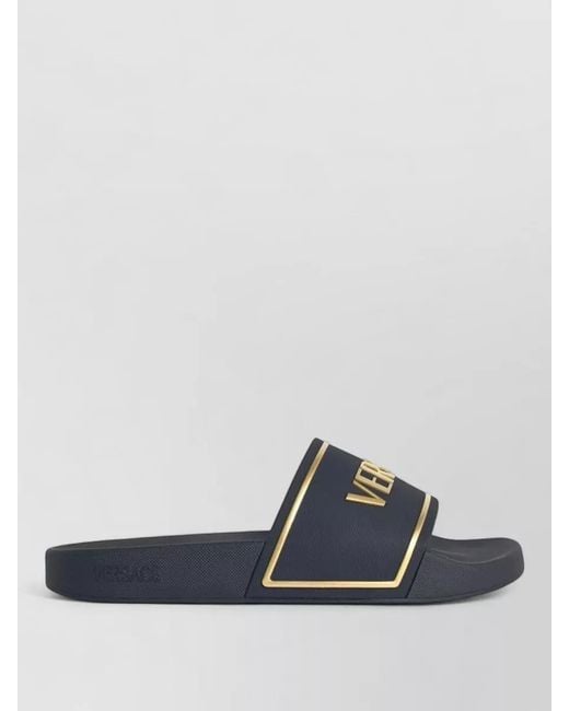 Versace Blue Rubber Slippers for men