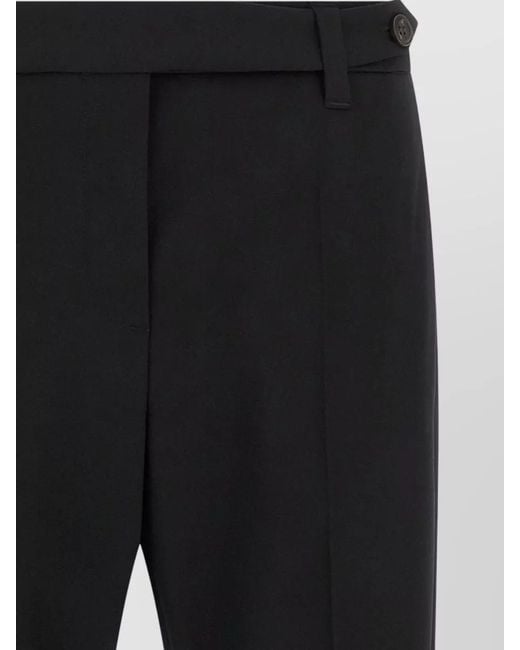 Brunello Cucinelli Black Monile Tailored Virgin Wool Tapered Pants