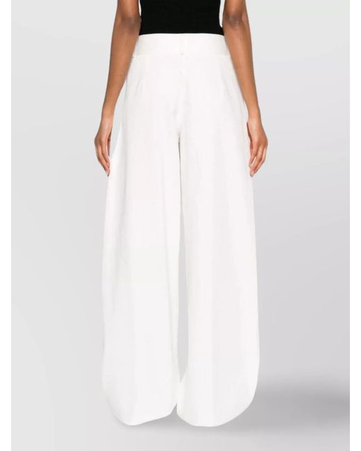 Jil Sander White High-Rise Wide-Leg Cotton Trousers