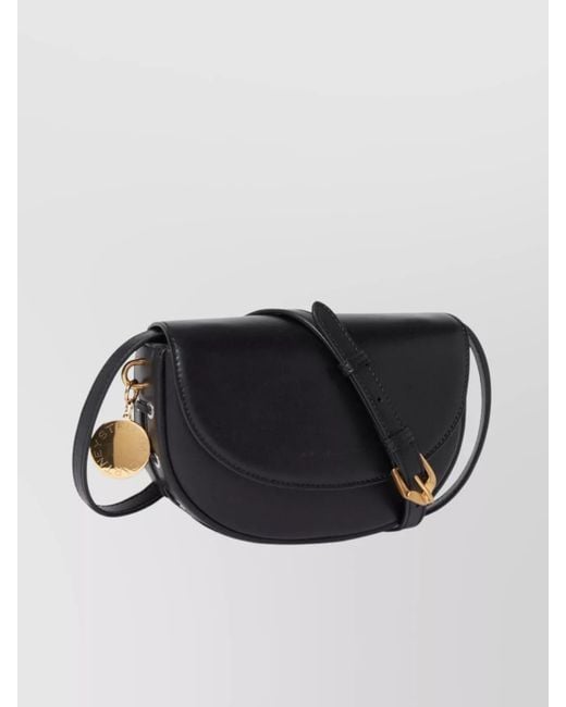 Stella McCartney Black Frayme Faux Leather Shoulder Bag