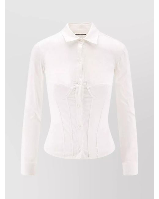 Balenciaga White Cotton Blend Corset Shirt