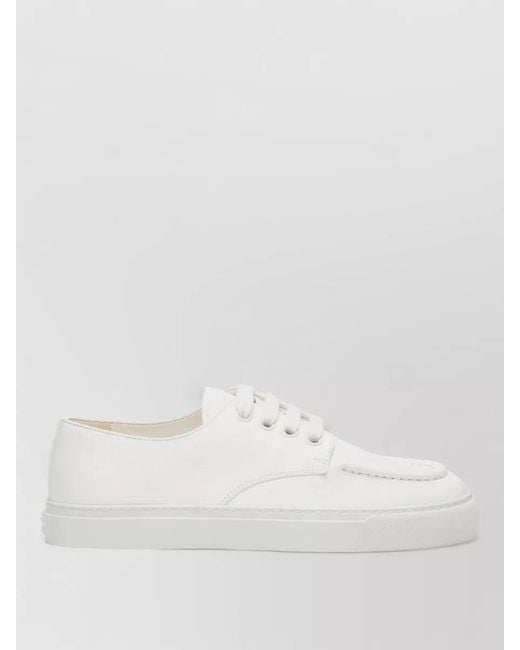 Prada White Low Top Sneakers Round Toe Rubber Sole for men