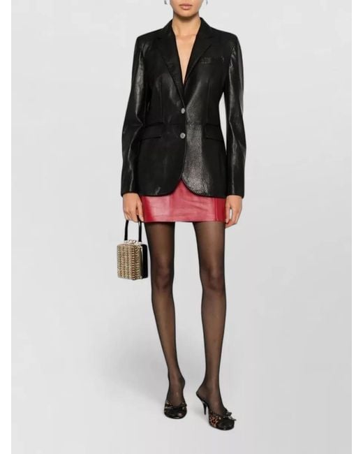 Tagliatore Black Solid Notched Lapel Blazer