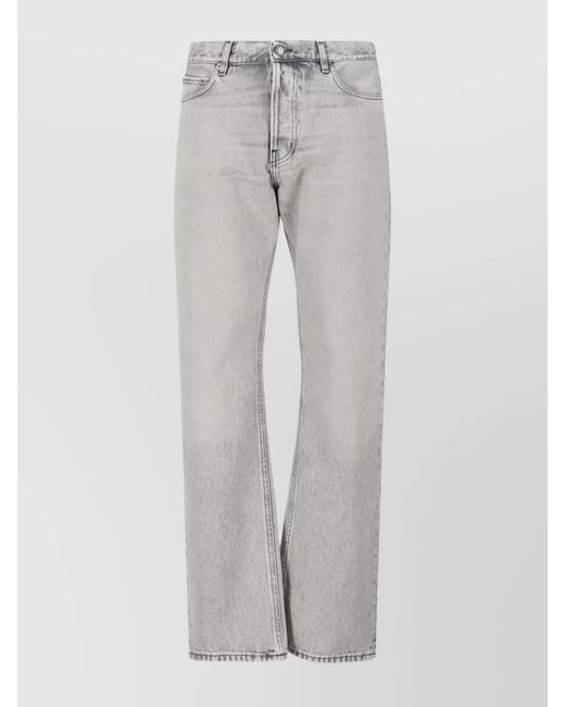 Haikure Gray Cotton Slim-Fit Straight-Leg Jeans for men