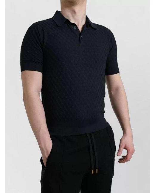Dolce & Gabbana Black Silk Slim-Fit Short-Sleeve Polo Shirt for men