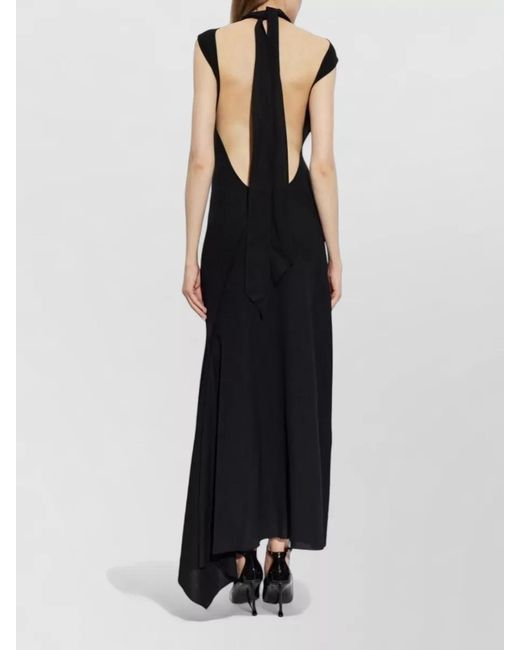The Attico Black Wool Maxi Dress