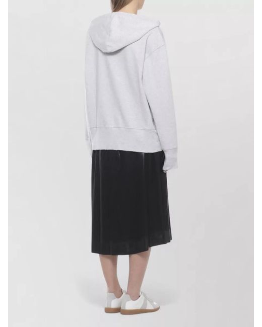 Maison Margiela White Ribbed Trim Hoodie