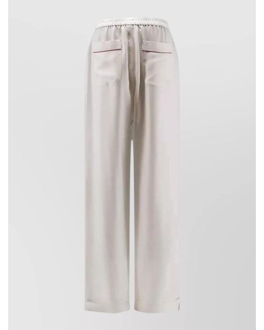 Tom Ford White Silk Cuffed Track Pants