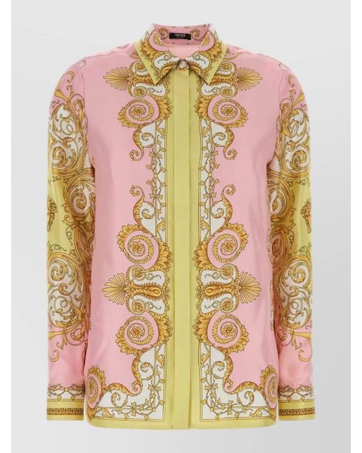 Versace Multicolor Printed Silk Shirt for men