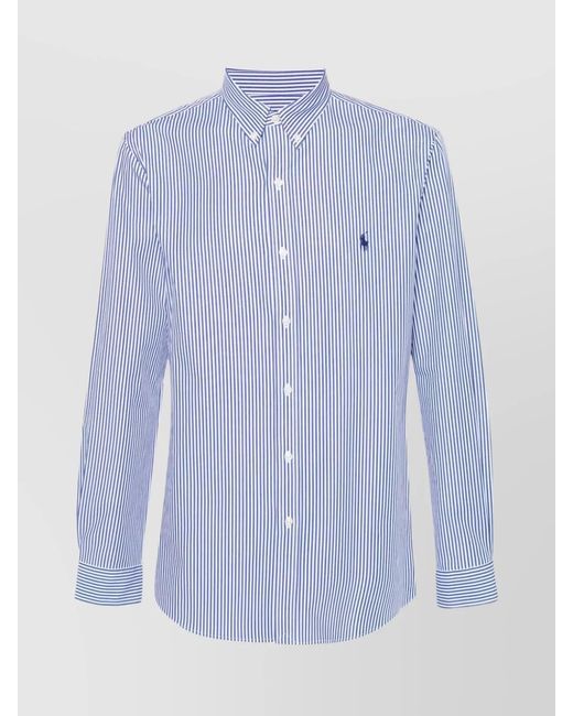 Polo Ralph Lauren Blue Striped Cotton Button-Down Shirt for men