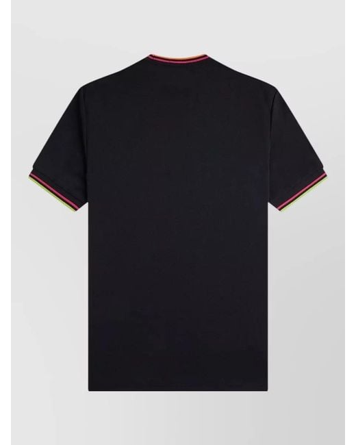 Fred Perry Black Recycled Polyester Short-Sleeve Crew-Neck T-Shirt for men