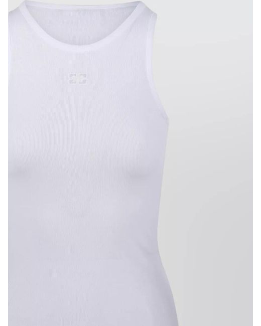 Ganni White Ribbed Tank Top