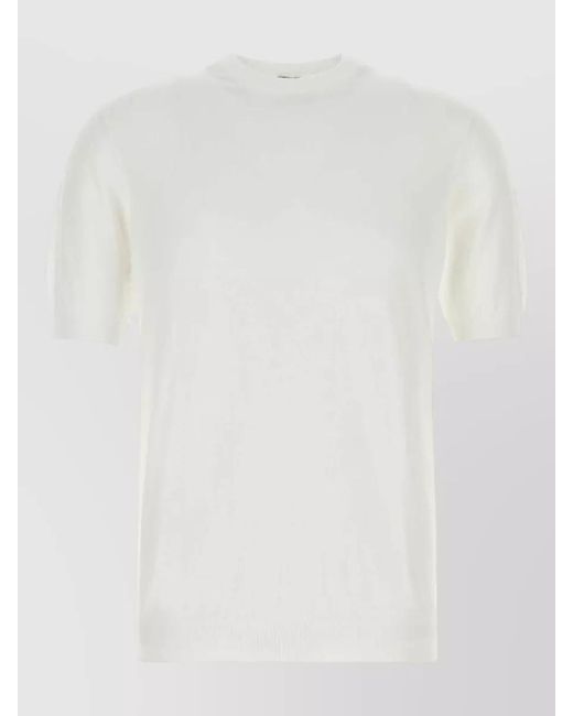 Fedeli White Cotton Jumper for men
