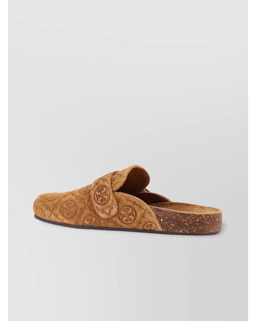 Tory Burch Multicolor Suede Monogram Mule Sandals