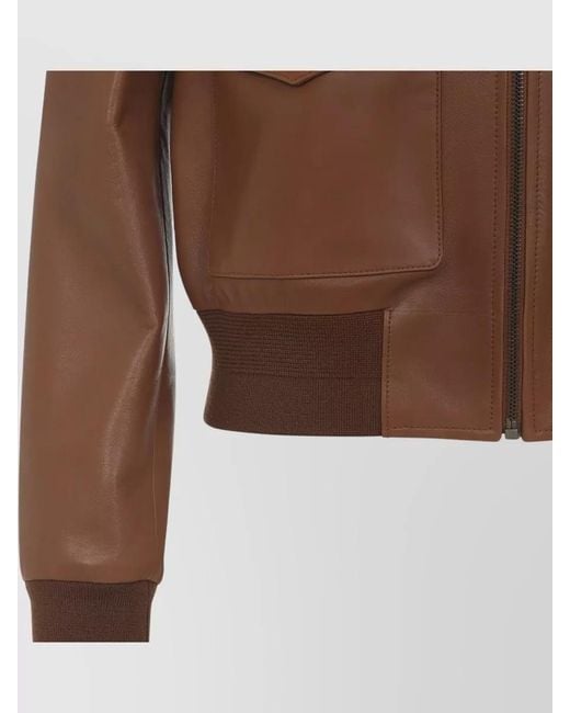 Ralph Lauren Brown Sullivan Bomber Jacket Point Collar