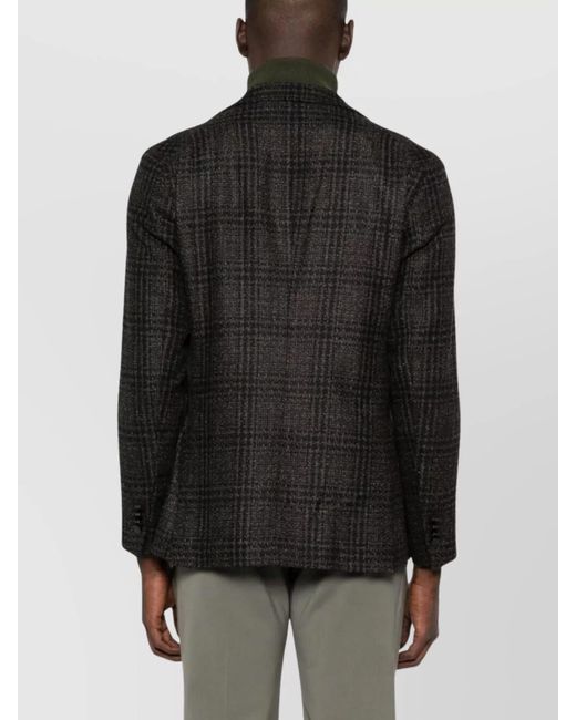 Tagliatore Black Virgin Wool Suit Jacket for men