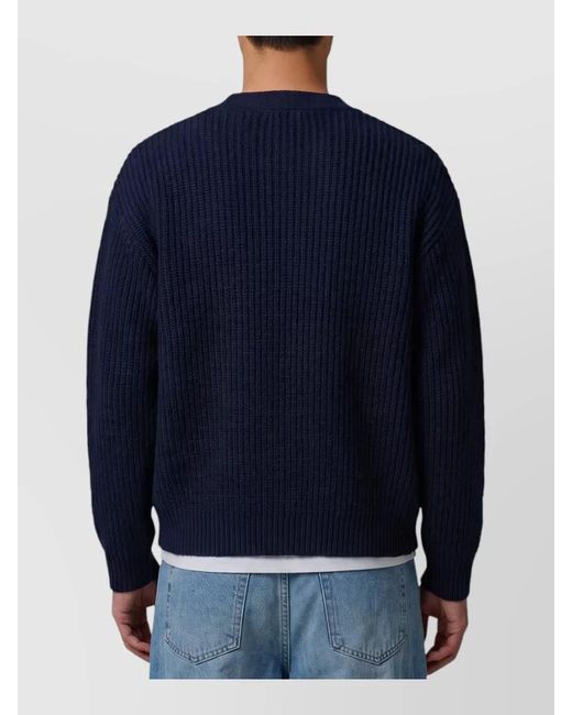 Roberto Collina Blue Wool Cardigan V Neckline Long Sleeves for men