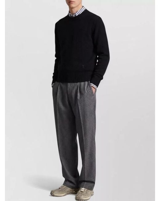 AMI Multicolor Cashmere Ribbed Crewneck Sweater for men