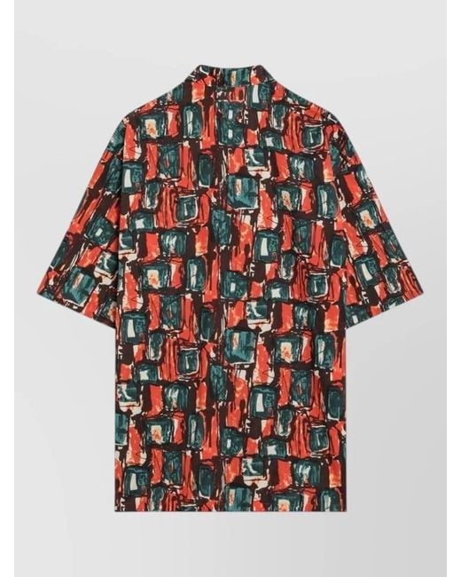 Prada Red Printed Shirt for men