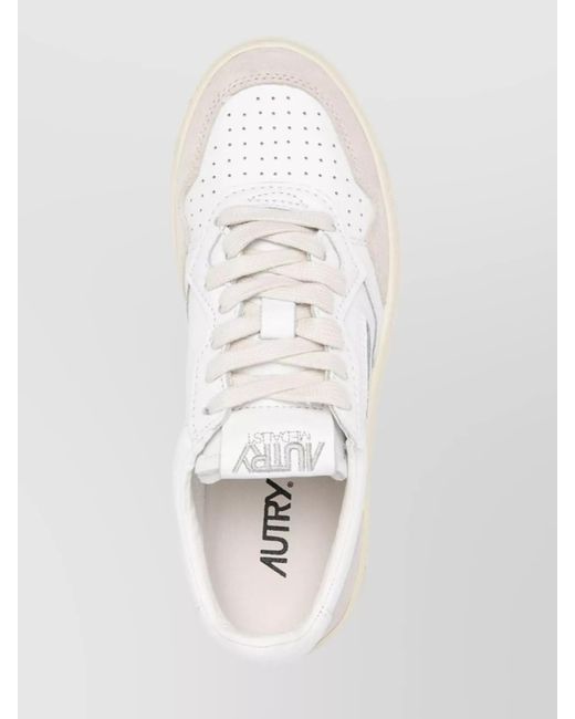Autry White Leather And Suede Low-Top Sneakers