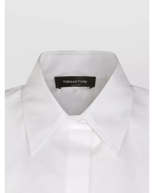 Fabiana Filippi White Cotton Sleeveless Shirt