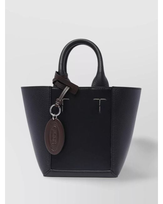 Tod's Black Tote Bag Structured Top Handles