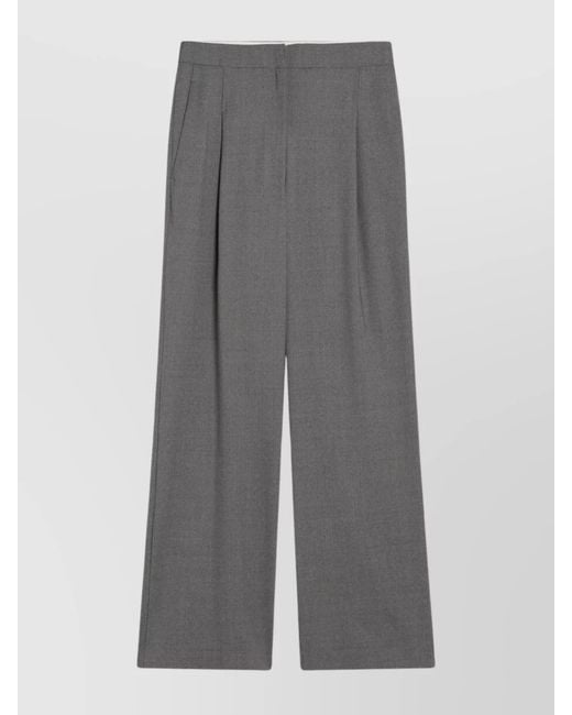 Loulou de Saison Gray Wide-Leg Wool Trousers