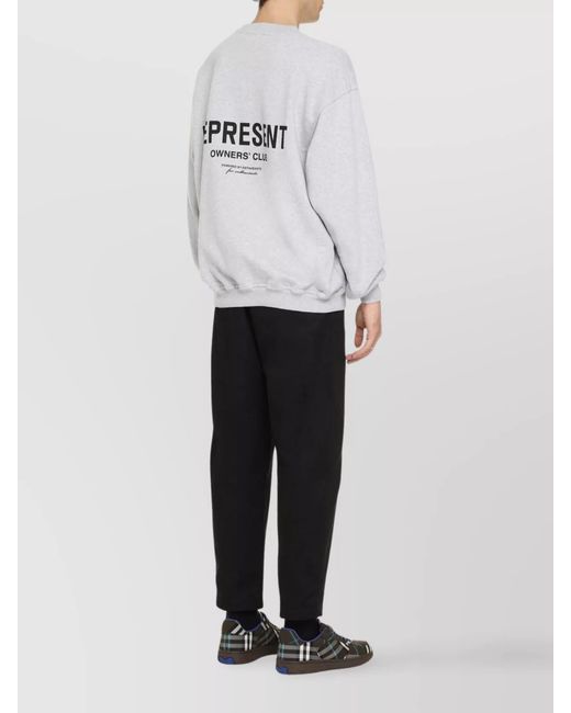 Represent White Cotton Regular-Fit Crew-Neck Sweatshirt for men
