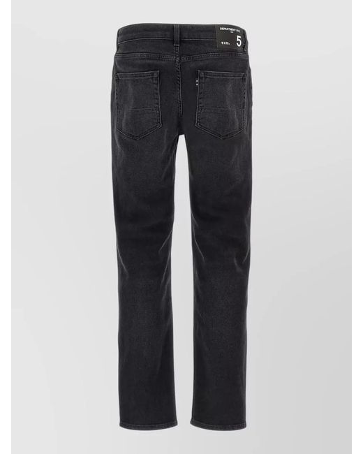 Department 5 Blue Denim Cropped Straight-Leg Jeans for men