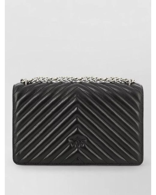 Pinko Black Love Bag Leather Crossbody Bag