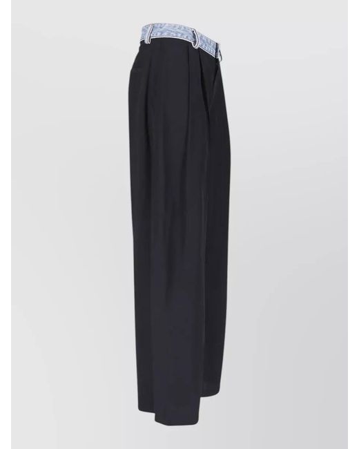 Alexander Wang Blue Wide-Leg Trousers