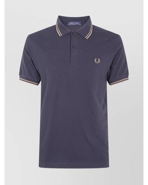 Fred Perry Blue Cotton Polo Shirt for men