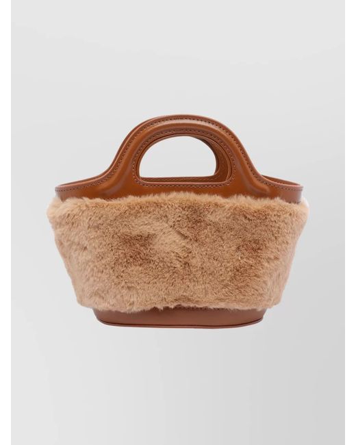 Marni Brown Tropicalia Micro Synthetic Crossbody Bag